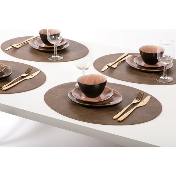 Тъмнокафява подложка от изкуствена кожа , 33 x 45 cm Troja - ZicZac-image-1