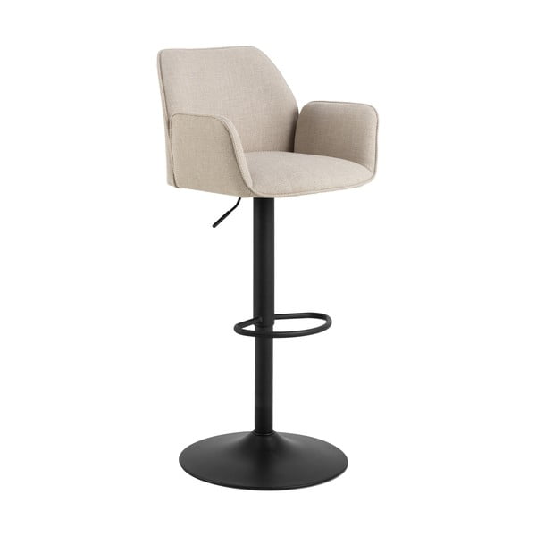 Бежов бар стол с регулируема височина/с подлакътници (височина на седалката 85 cm) Glenda – Actona