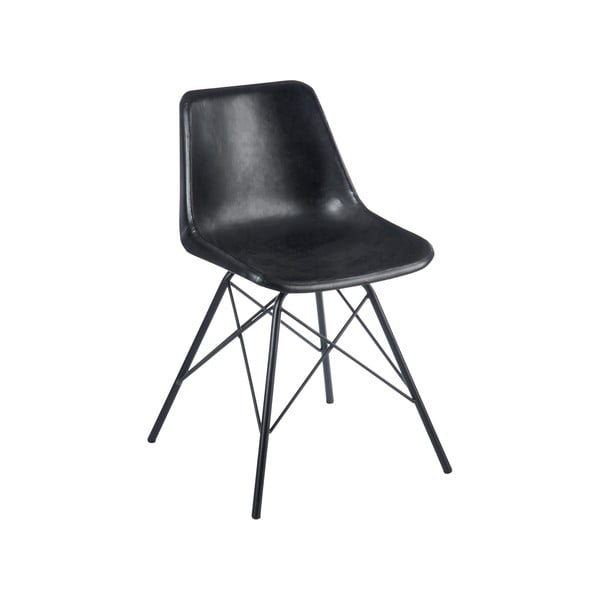Židle s koženým potahem Cross, černá