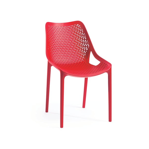 Червен  пластмасов градински стол Bilros – Rojaplast