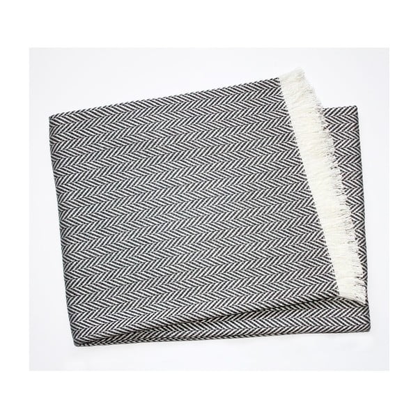 Тъмносиво одеяло със съдържание на памук , 140 x 180 cm Skyline - Euromant