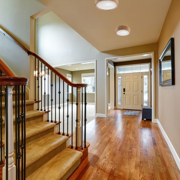 Кафява лампа за таван със стъклен абажур ø 27 cm Eveline - LAMKUR-image-1