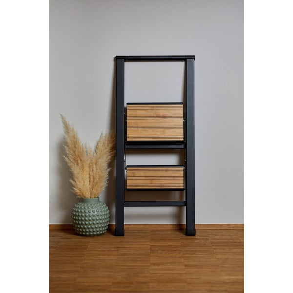 Черна алуминиева нехлъзгава сгъваема стълба Stepladder II. - Wenko-image-3