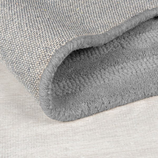 Сив ръчно изработен вълнен килим 200x290 cm Zen Rectangles – Flair Rugs-image-3