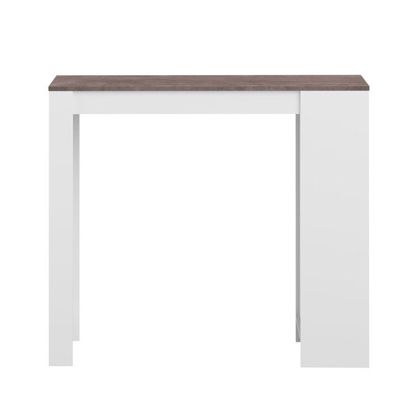 Bílý barový stůl s hnědou deskou TemaHome Aravis-image-2