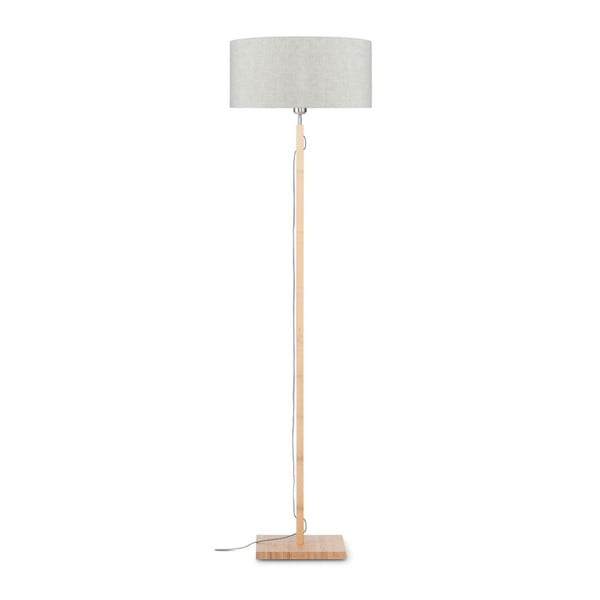 Подова лампа със светлобежов абажур и бамбукова структура Fuji - Good&Mojo