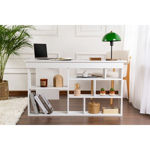 Матова работна маса 120x130 cm Vesper – Kalune Design-image-3