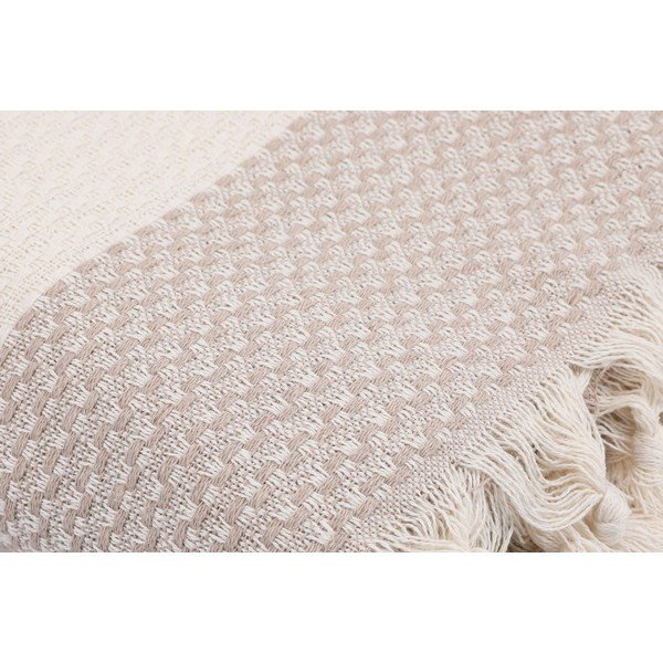 Бежова памучна покривка за легло Şeritli, 200 x 230 cm Seritli - Viaden-image-3