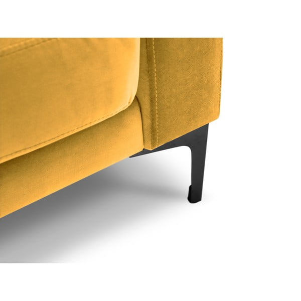 Столче за крака от жълто кадифе Harmony - Kooko Home-image-3