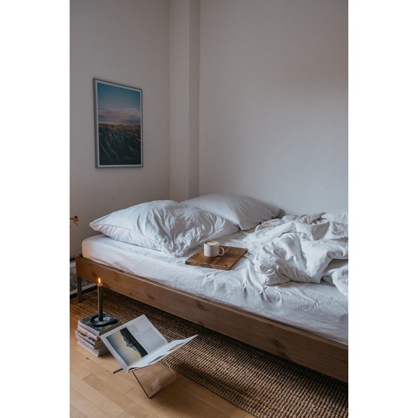 Кафяво двойно легло от масивен бор с включена подматрачна рамка 140x200 cm Core – Karup Design-image-4