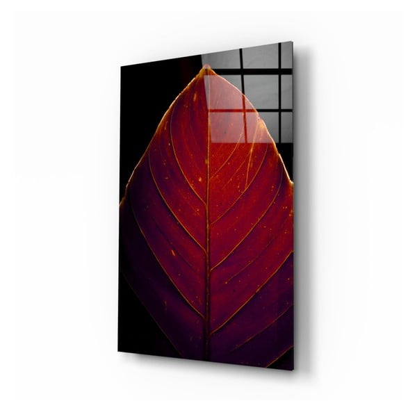 Картина върху стъкло , 46 x 72 cm Red Leaf - Insigne