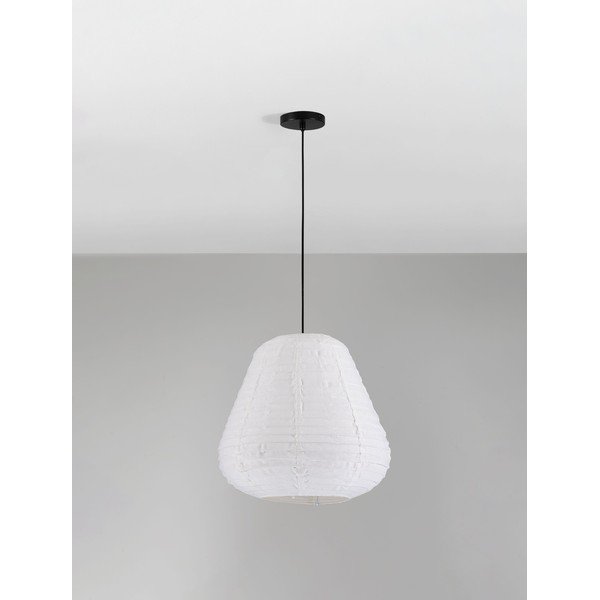 Бяло ленено висящо осветително тяло ø 50 cm Linnet – Nova Luce-image-4