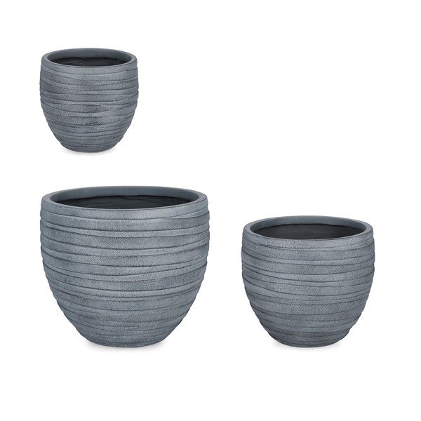 Комплект саксии 3 бр. ø 46 cm Strips – Bizzotto-image-1