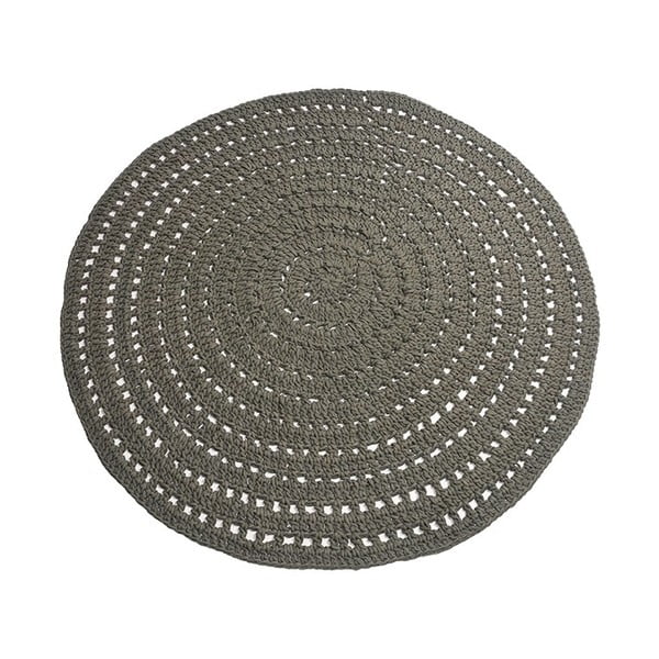 Тъмнозелен кръгъл памучен килим Плетено, ⌀ 150 cm - LABEL51