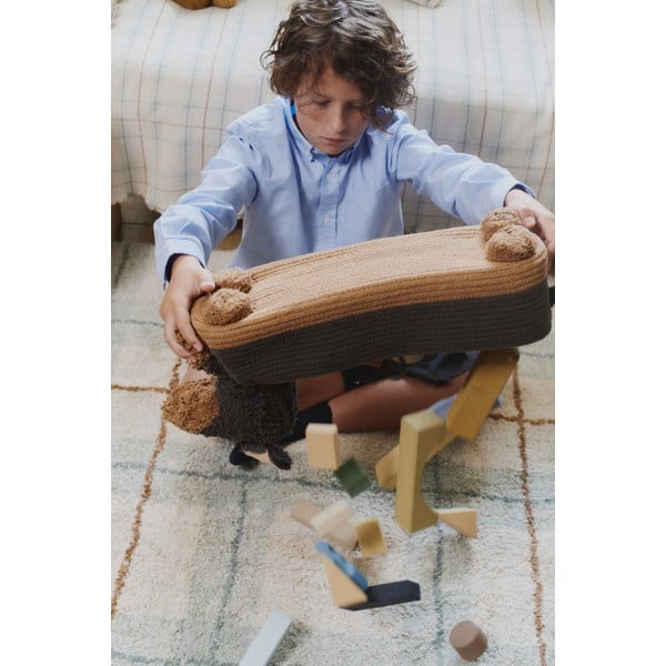 Ръчно изработен памучен килим подходящ за пране в кремав и светлозелен цвят 90x120 cm Tartan Blue Sage – Lorena Canals-image-4