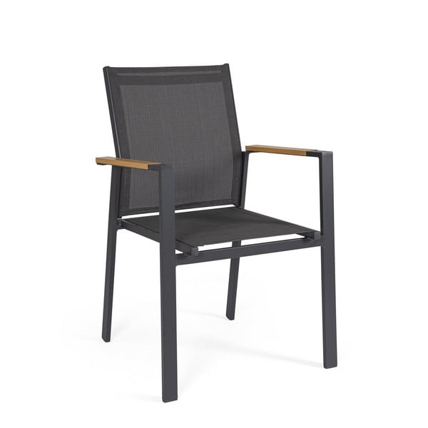 Антрацитни градински столове в комплект от 4 бр. метални Heta   – Bizzotto