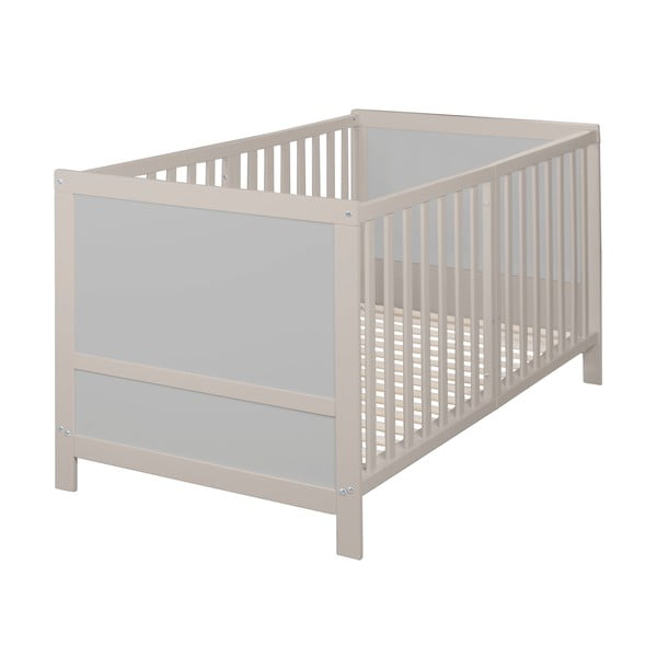 Сиво детско креватче 70x140 cm с регулируема височина Easy Sleep – Roba-image-2