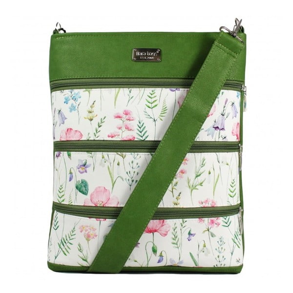 Зелена и бежова дамска чанта Dariana Big No.2008 - Dara bags