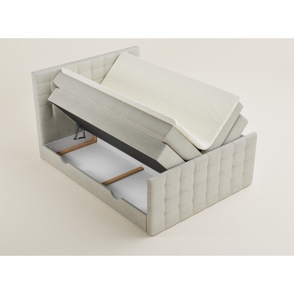 Кремаво боксспринг легло 180x200 cm с място за съхранение Tasca – Maison de Rêve-image-3