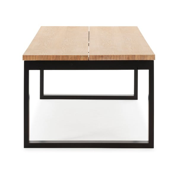 Трапезна маса с дъбов плот 100x220 cm Rina – Marckeric-image-3