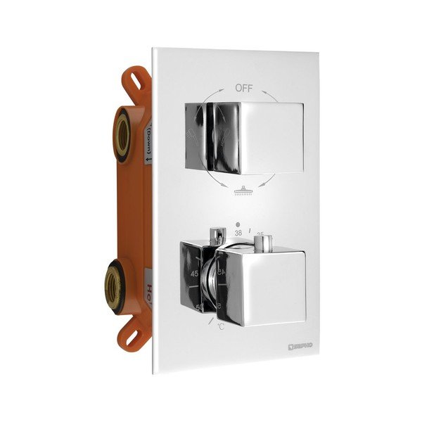 Вградена душ батерия в лъскаво-сребрист цвят (3 изхода) Latus – Sapho-image-1