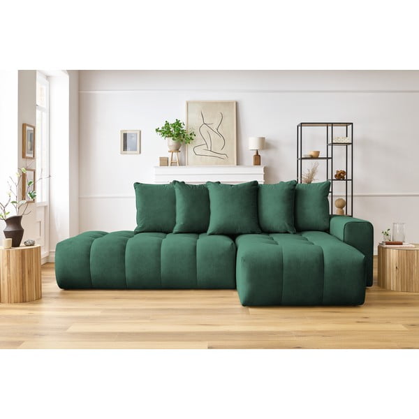 Зелен ъглов диван (десен ъгъл) Mont-Blanc - Bobochic Paris-image-1