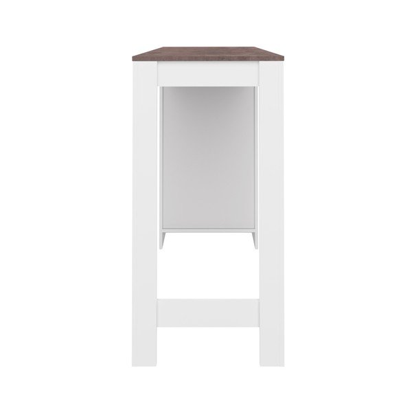 Bílý barový stůl s hnědou deskou TemaHome Aravis-image-4