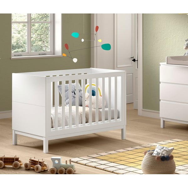 Бяло детско креватче от масивен бор 60x120 cm Eva – Vipack-image-1