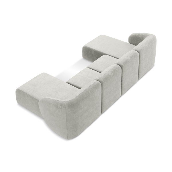 Светлосив шенилов ъглов диван (U форма) Lani – Makamii-image-3