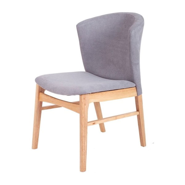 Комплект от 2 сиви трапезни стола със светлокафява основа от каучуково дърво Mara - sømcasa