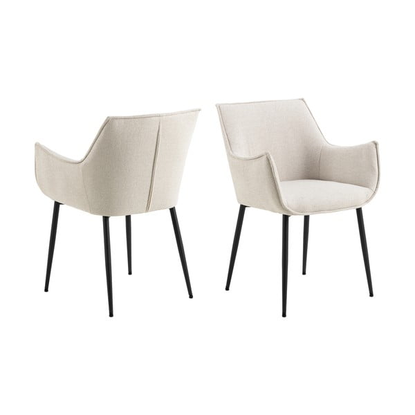 Кремав тапициран трапезен стол Bonita – Actona-image-3