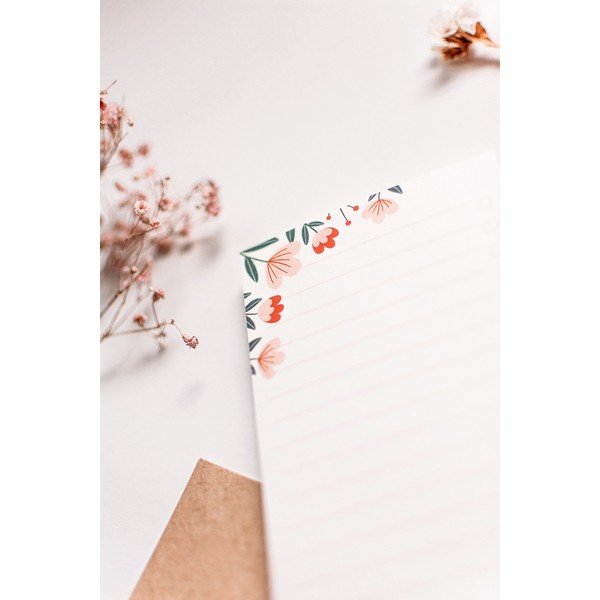 Линиран лист за откъсване с мотив Цветя , 70 листа - Printintin-image-2
