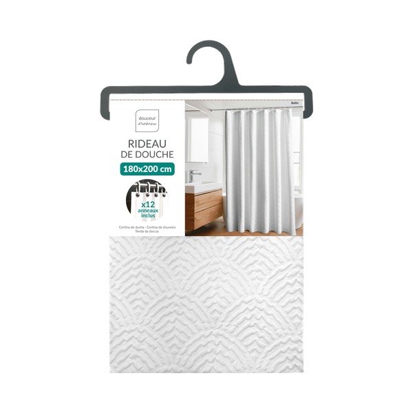 Бяло перде от микрофибър 180x200 cm Baltic – douceur d'intérieur-image-1