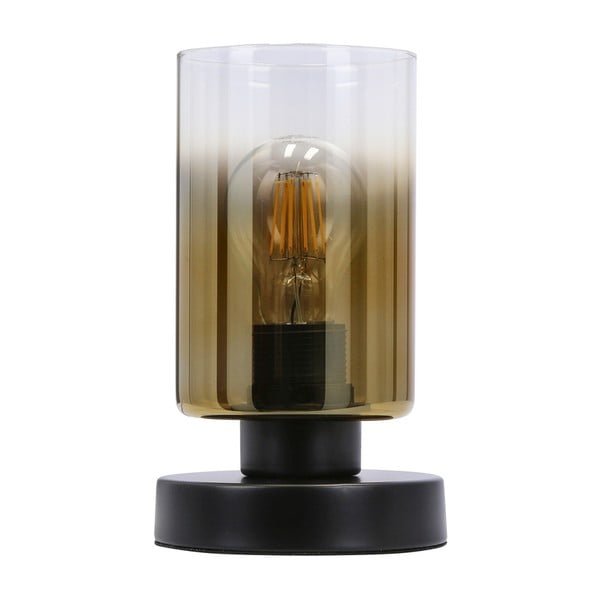 Черна настолна лампа със стъклен абажур (височина 20 cm) Aspra - Candellux Lighting