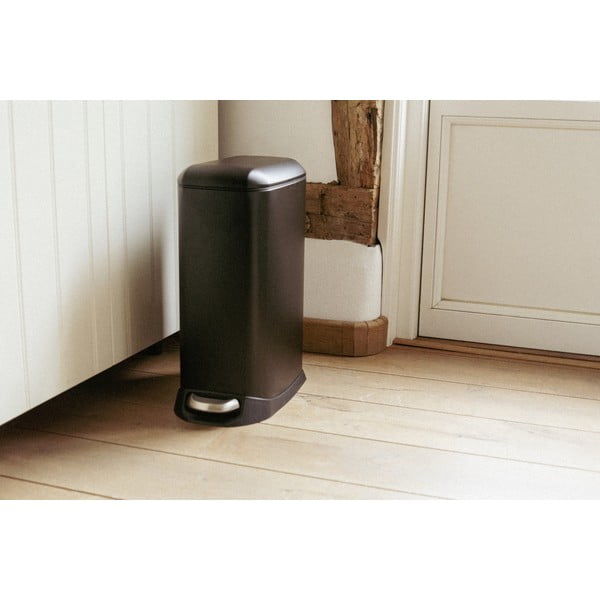 Матово черно стоманено кошче за боклук с педал 12 l Design – Wenko-image-1