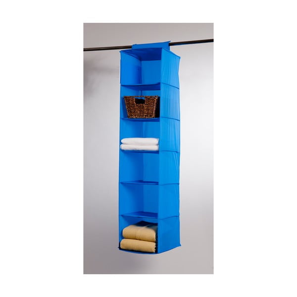 Modrý závěsný organizér s 6 přihrádkami Compactor Garment