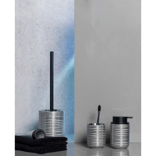 Керамичен дозатор за сапун в сребристо 0,28 л Vilalba - Wenko-image-3