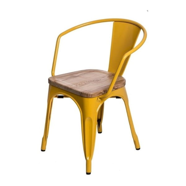 Žlutá židle D2 Paris Arms Ash Wood