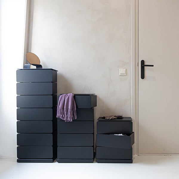 Черен метален скрин 37x99x26 cm Joey – Spinder Design-image-3