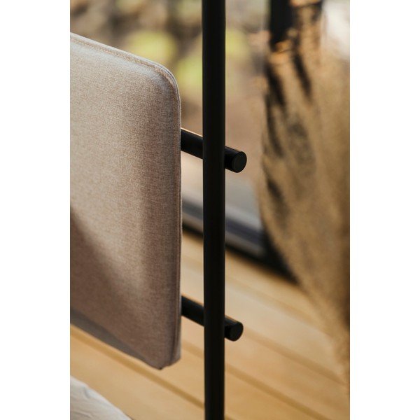 Черно/бежово стоманено двойно легло 180x200 cm тапицирано с балдахин с включена подматрачна рамка Eton – noo.ma-image-3