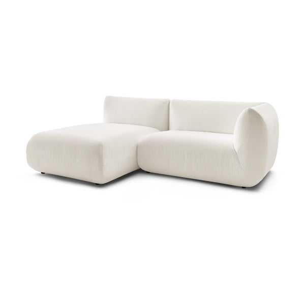 Ъглов диван от бял велур (ляв ъгъл) Lecomte - Bobochic Paris-image-3