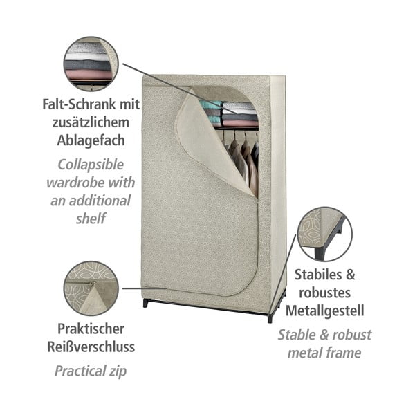 Бежов текстилен гардероб 90x160 cm Balance – Wenko-image-4