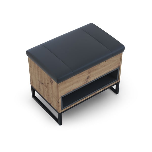 Шкаф за обувки в дъбов декор с пейка Olis - Cosmopolitan Design-image-2