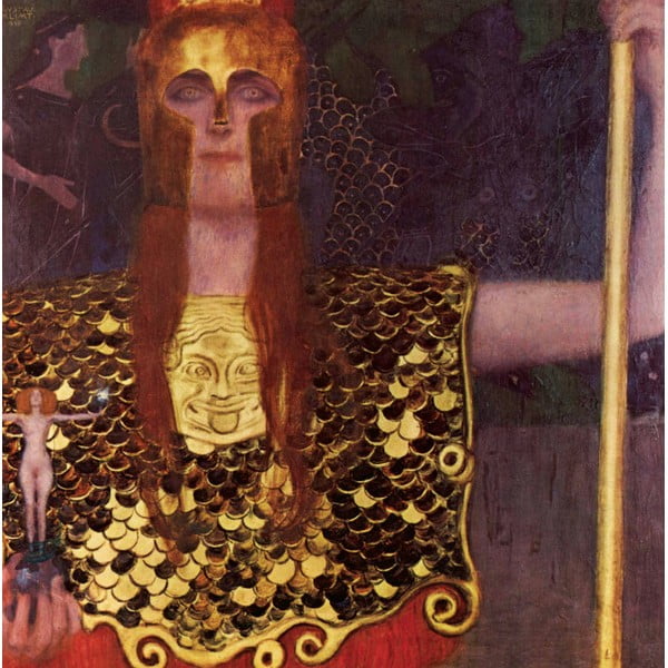 Gustav Klimt - obraz Pallas Athena, 80x80 cm