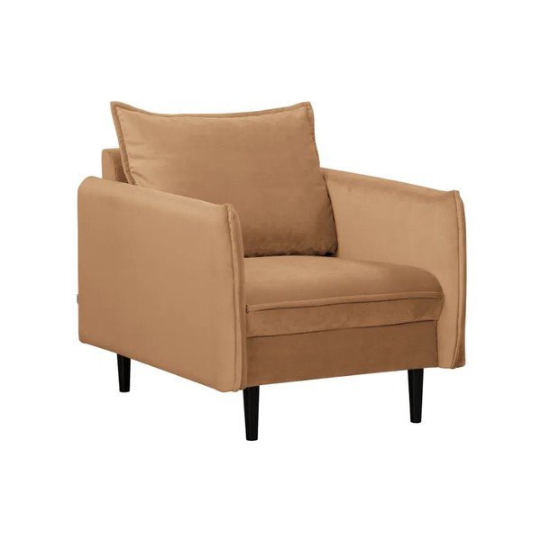 Кафяво кадифено кресло Juli – Ropez