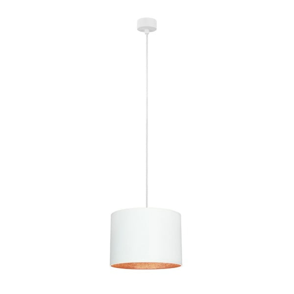 Бяла лампа за таван с меден цвят Mika, ⌀ 25 cm - Sotto Luce