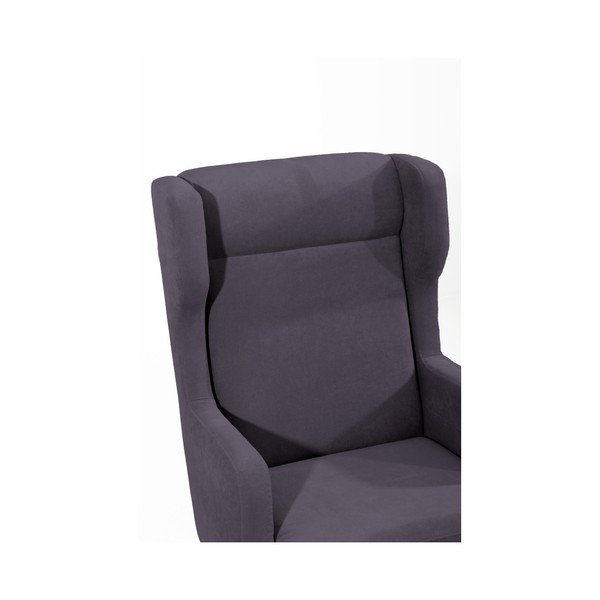 Šedé křeslo ušák Max Winzer Bennet Suede-image-1