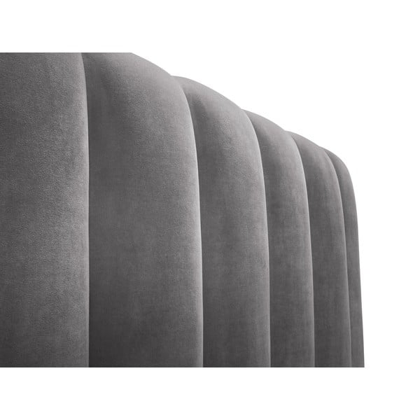 Сиво тапицирано двойно легло с място за съхранение 200x200 cm Kelp - Micadoni Home-image-4