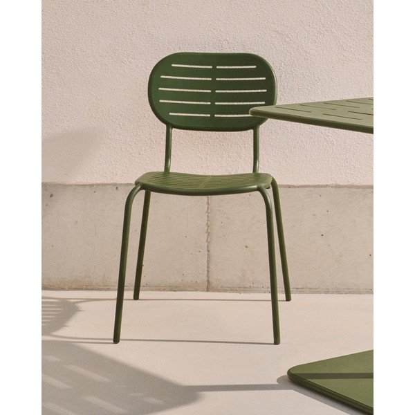 Тъмнозелен градински стол метален Brai – Kave Home-image-1