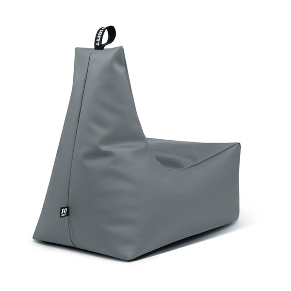 Сив пуф от изкуствена кожа Icy XL – So Soft?-image-3